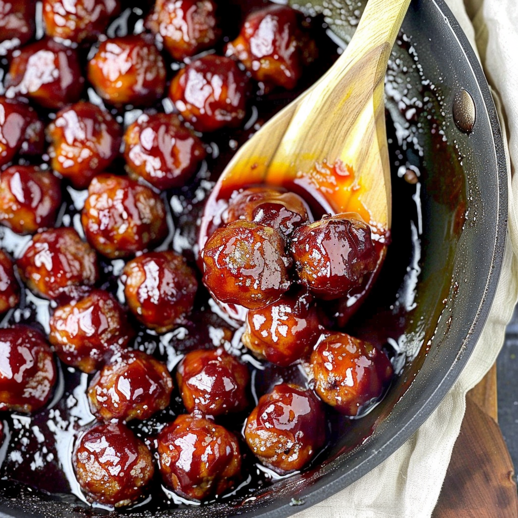 Recipe preparation for Turkey & Cranberry BBQ Meatballs for Holiday Appetizer