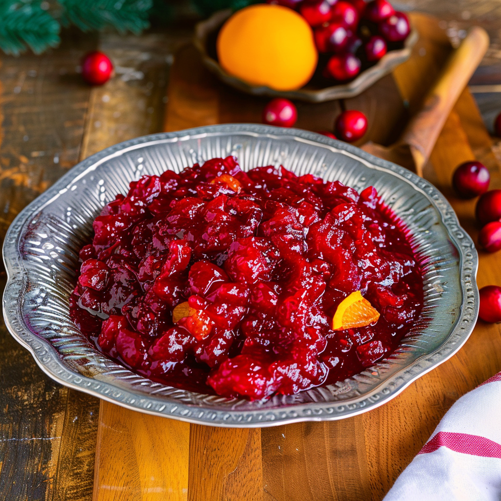 Recipe preparation for Cranberry-orange relish with cardamom