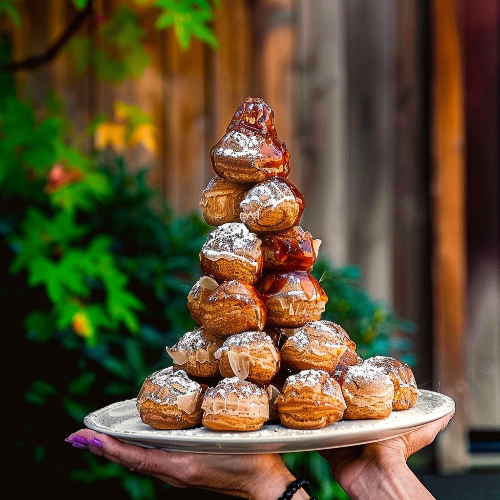 Recipe preparation for Pumpkin Spice Cream Puff Towers