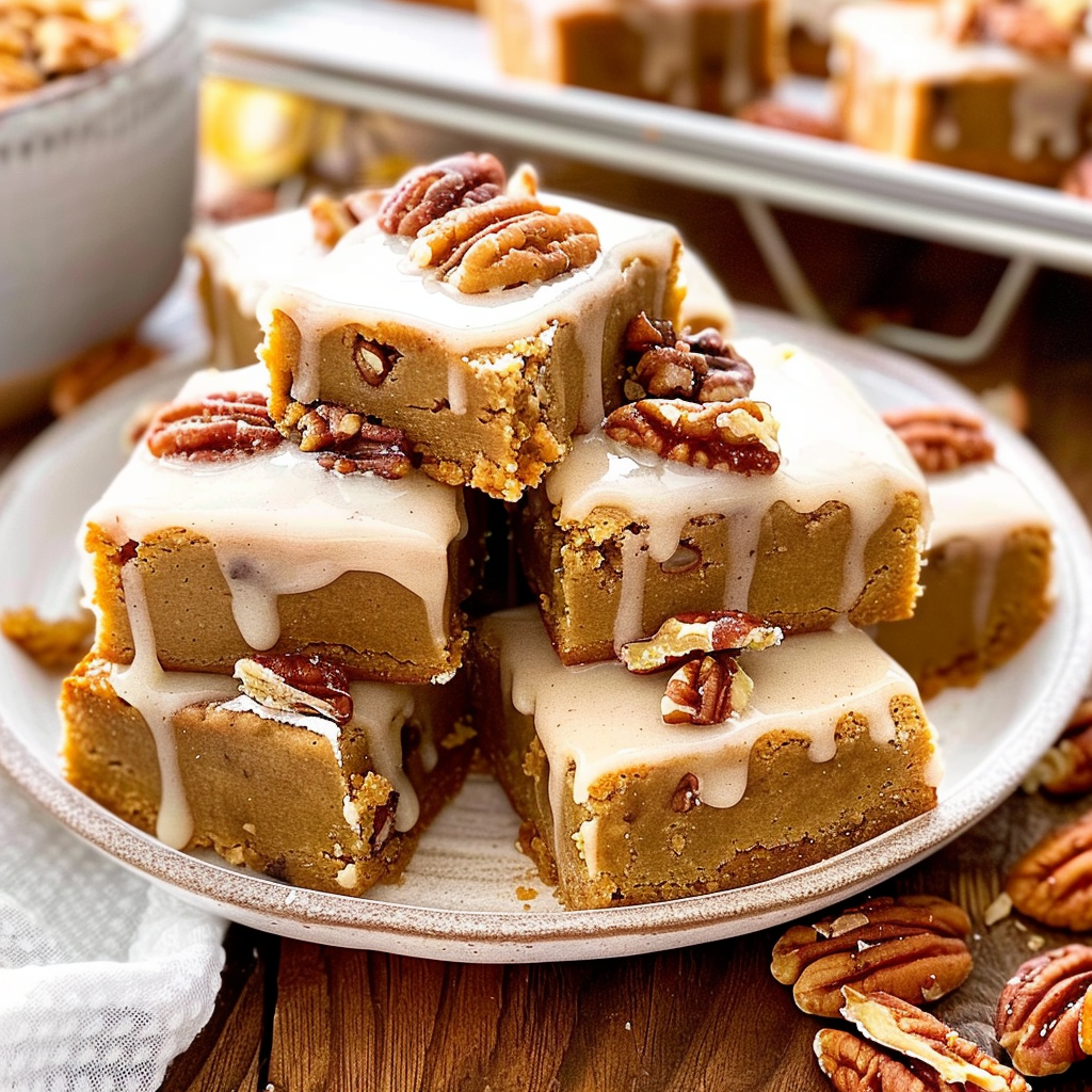 Recipe preparation for Maple Pecan Toffee Blondies