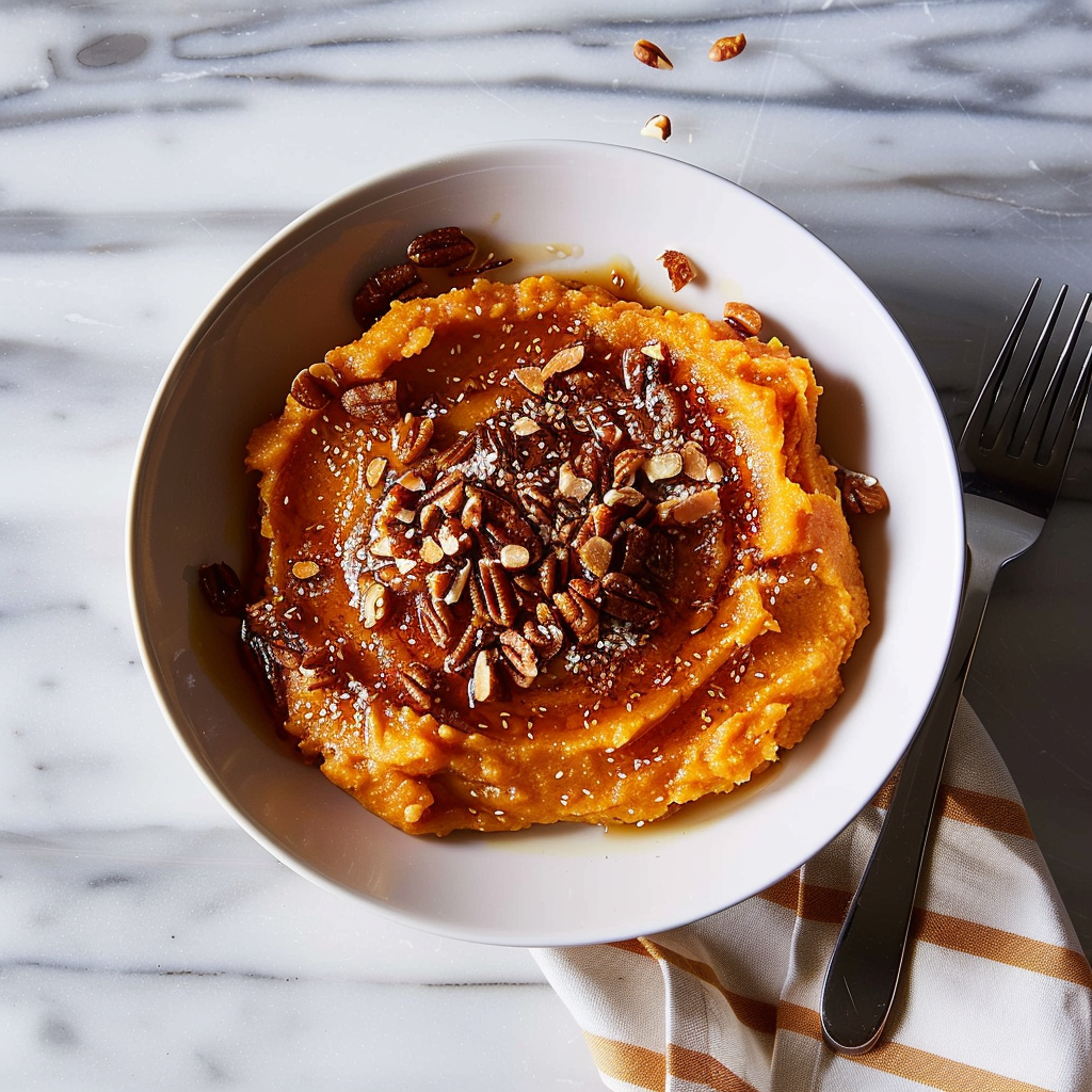Recipe preparation for Maple Butter Sweet Potato Mash