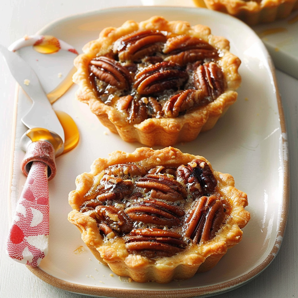 Recipe preparation for Bourbon Maple Pecan Tartlets