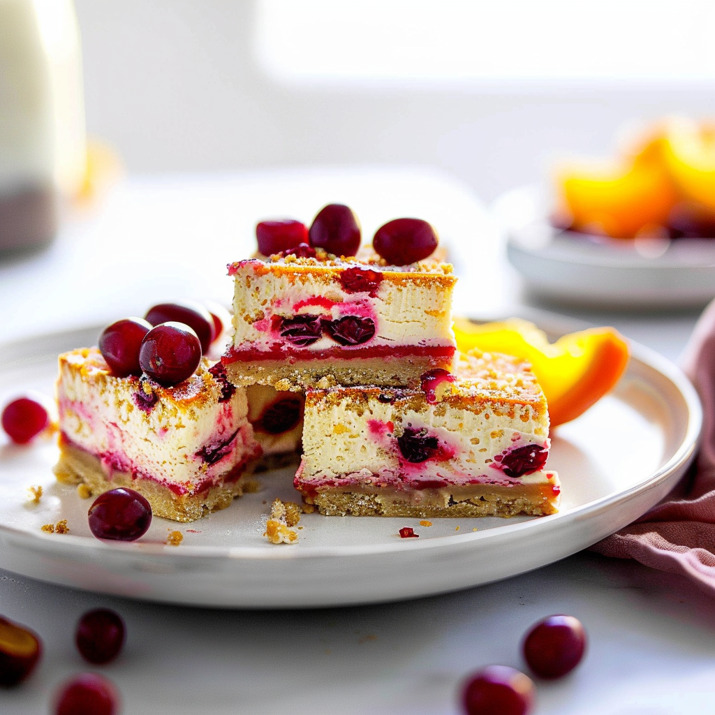Recipe preparation for Cranberry Orange Cheesecake Bars