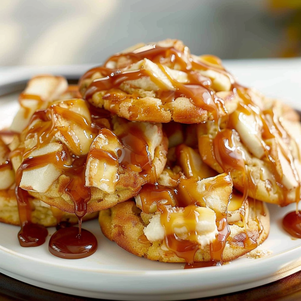 Recipe preparation for Caramel Apple Cookies