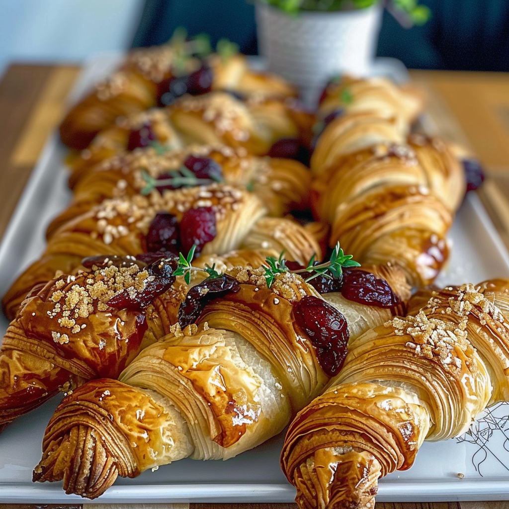 Recipe preparation for Cranberry Brie Puff Pastry Twists