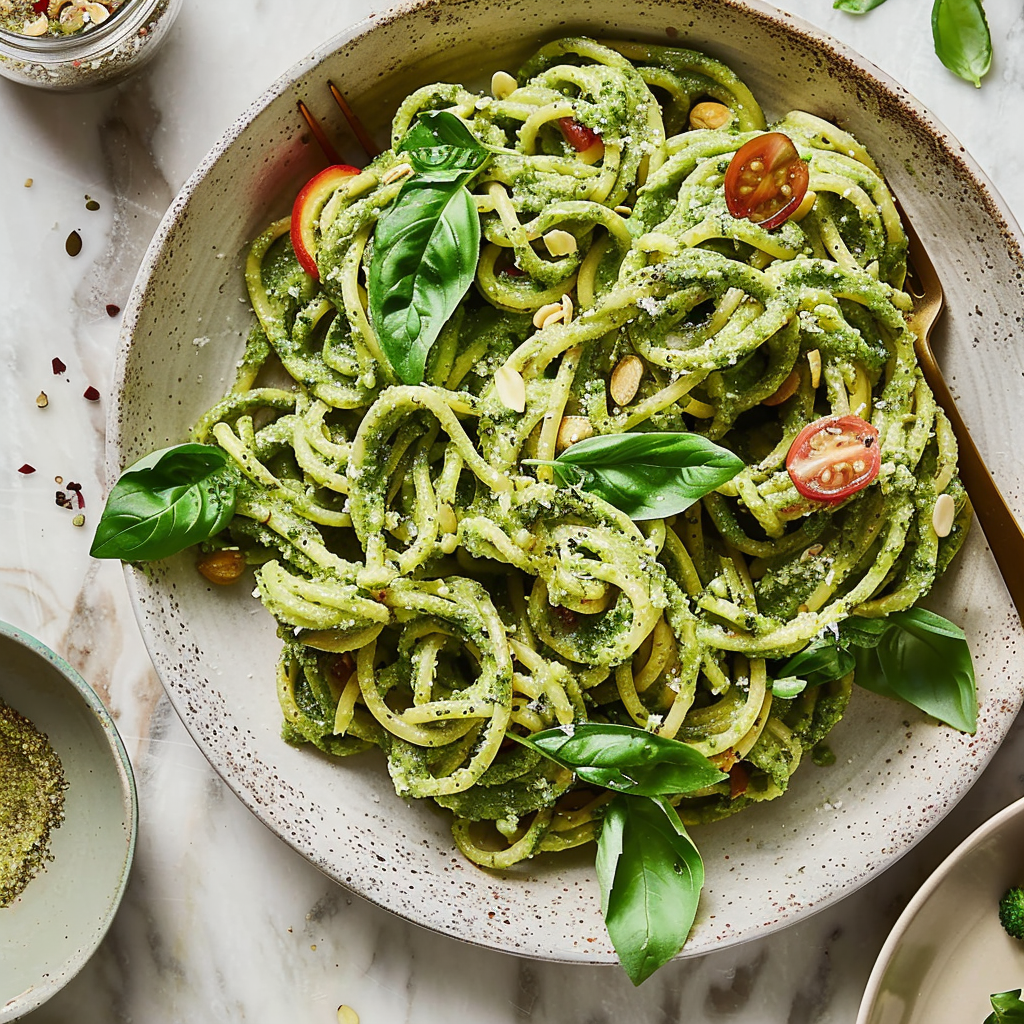 Recipe preparation for Pistachio & Cranberry Pesto Pasta