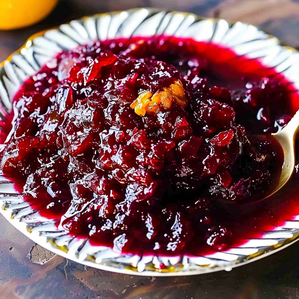 Recipe preparation for Cranberry Sauce with Grand Marnier