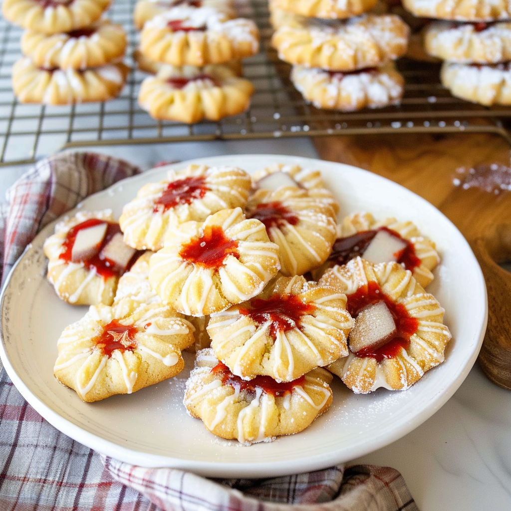 Recipe preparation for Shortbread Cookies with Cherry Filling