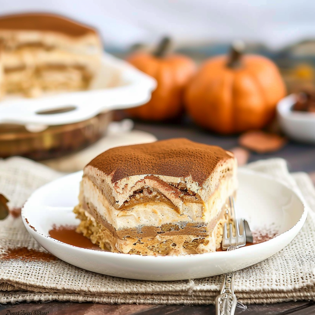 Recipe preparation for No-Bake Pumpkin Spice Tiramisu