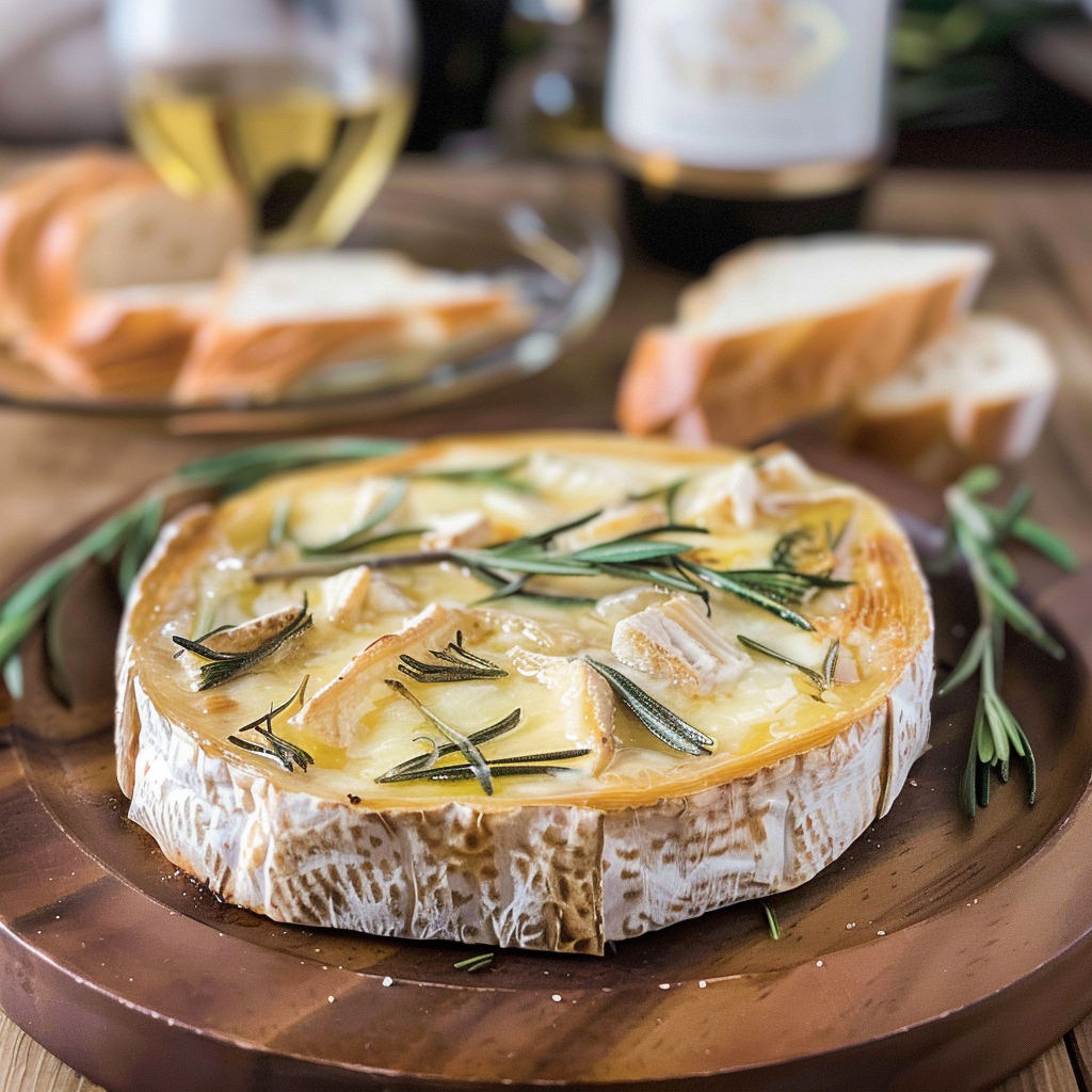 Recipe preparation for Miniature Baked Camembert with Rosemary