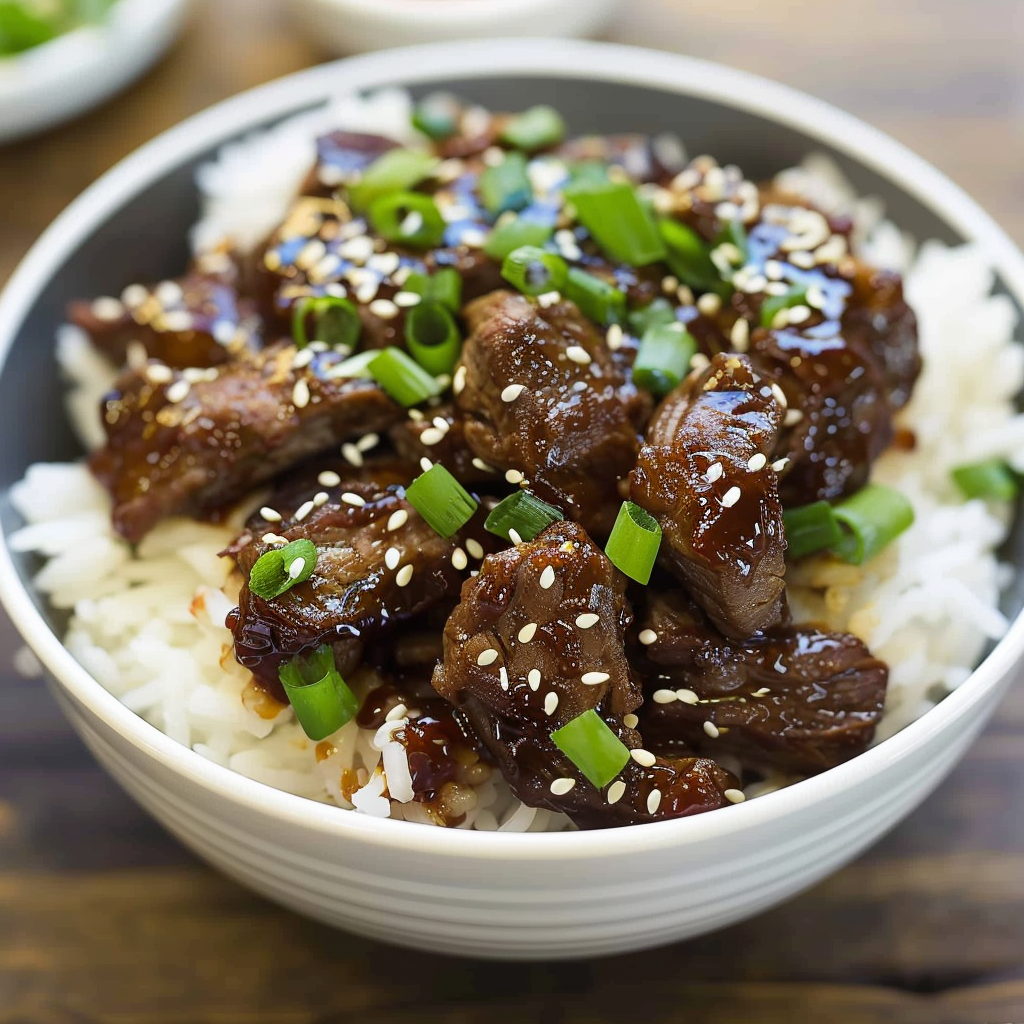 Recipe preparation for 15-Minute Teriyaki Beef Rice Bowls