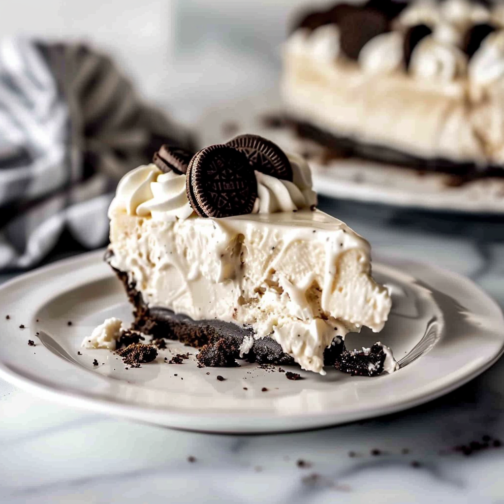 Recipe preparation for Snowball Oreo Cream Pie