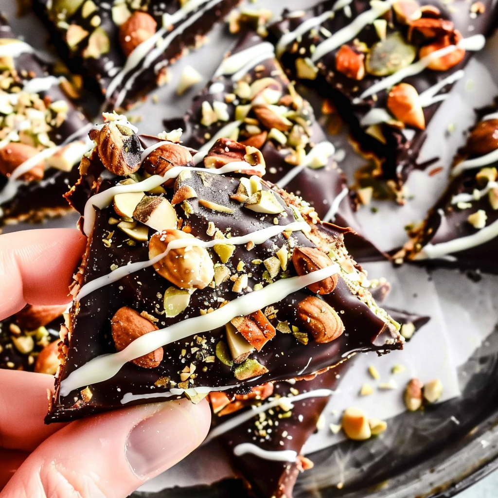 Recipe preparation for Pistachio Caramel Pretzel Clusters