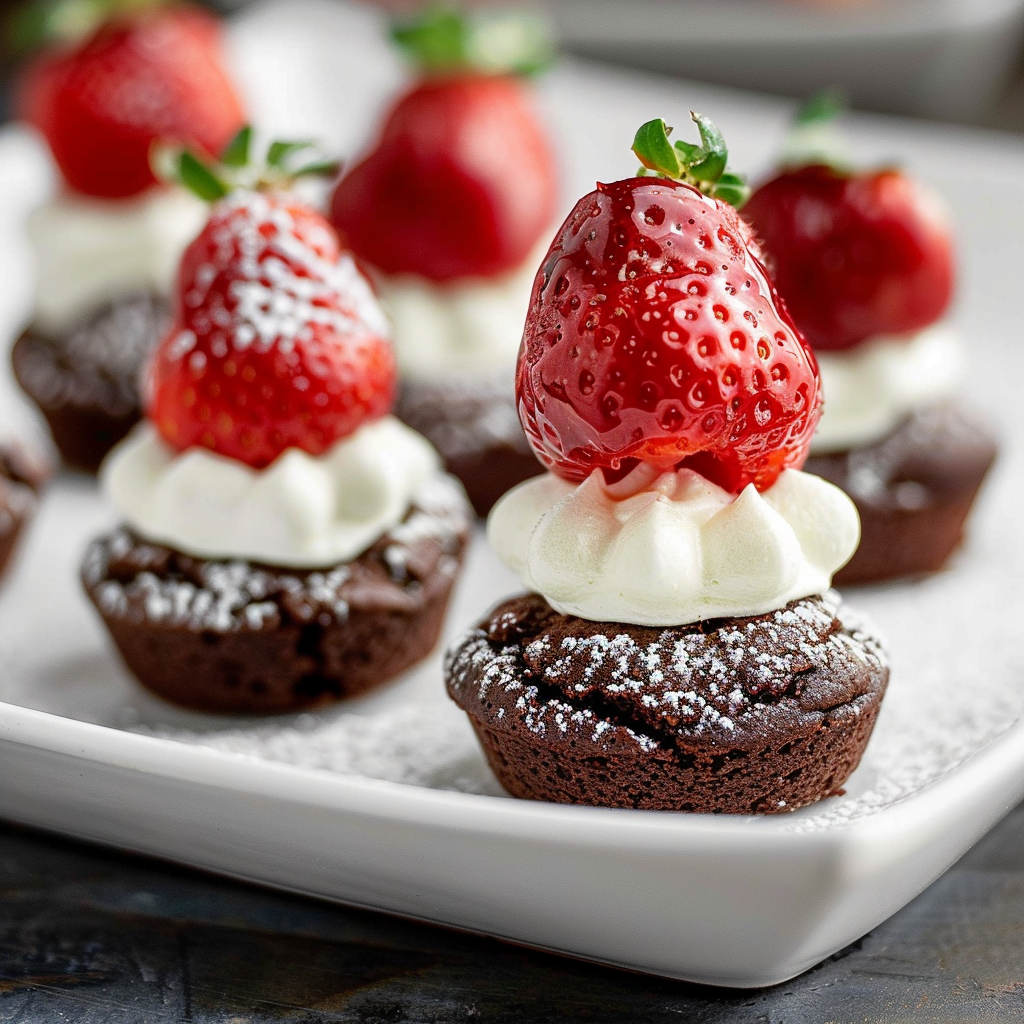 Recipe preparation for Santa Hat Strawberry Brownie Pops