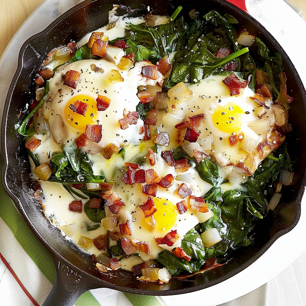 Recipe preparation for Spinach Skillet