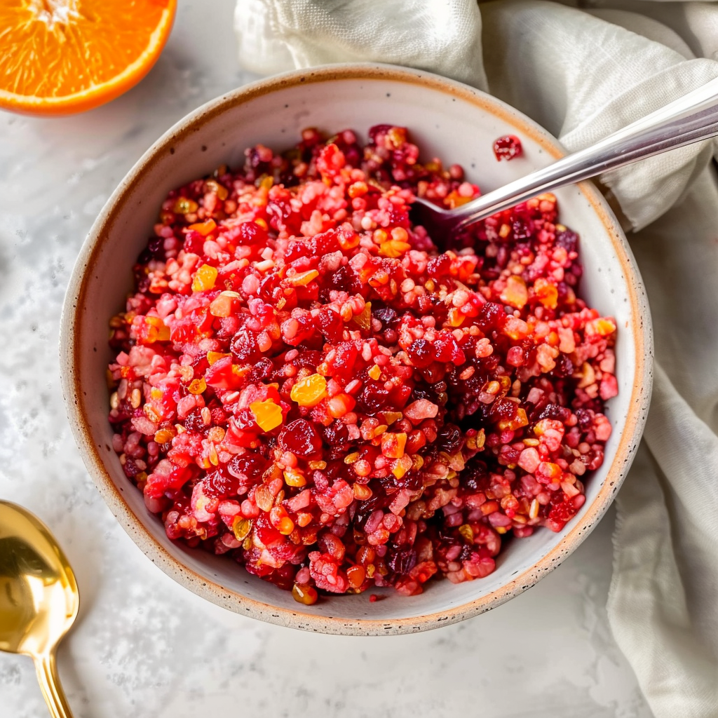 Recipe preparation for Cranberry Port & Orange Relish