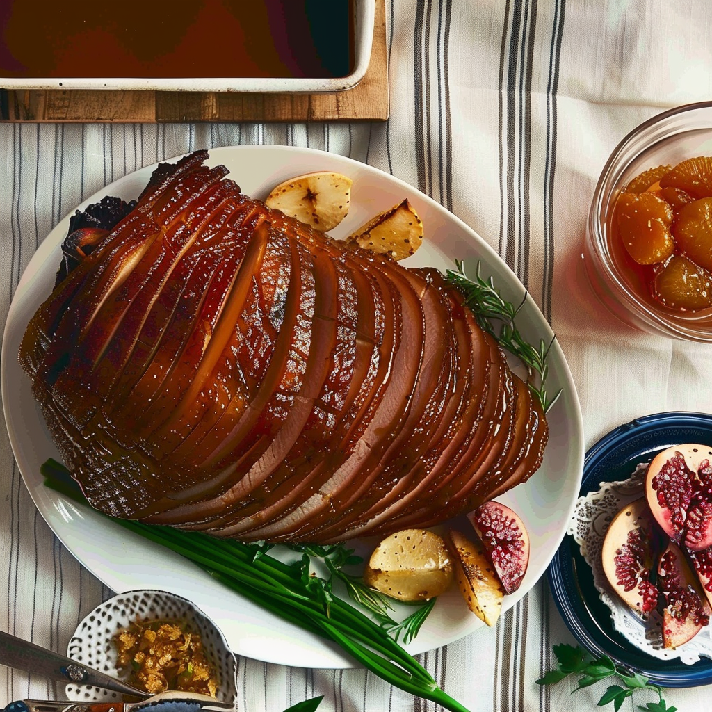 Recipe preparation for Apple Cider Glazed Ham