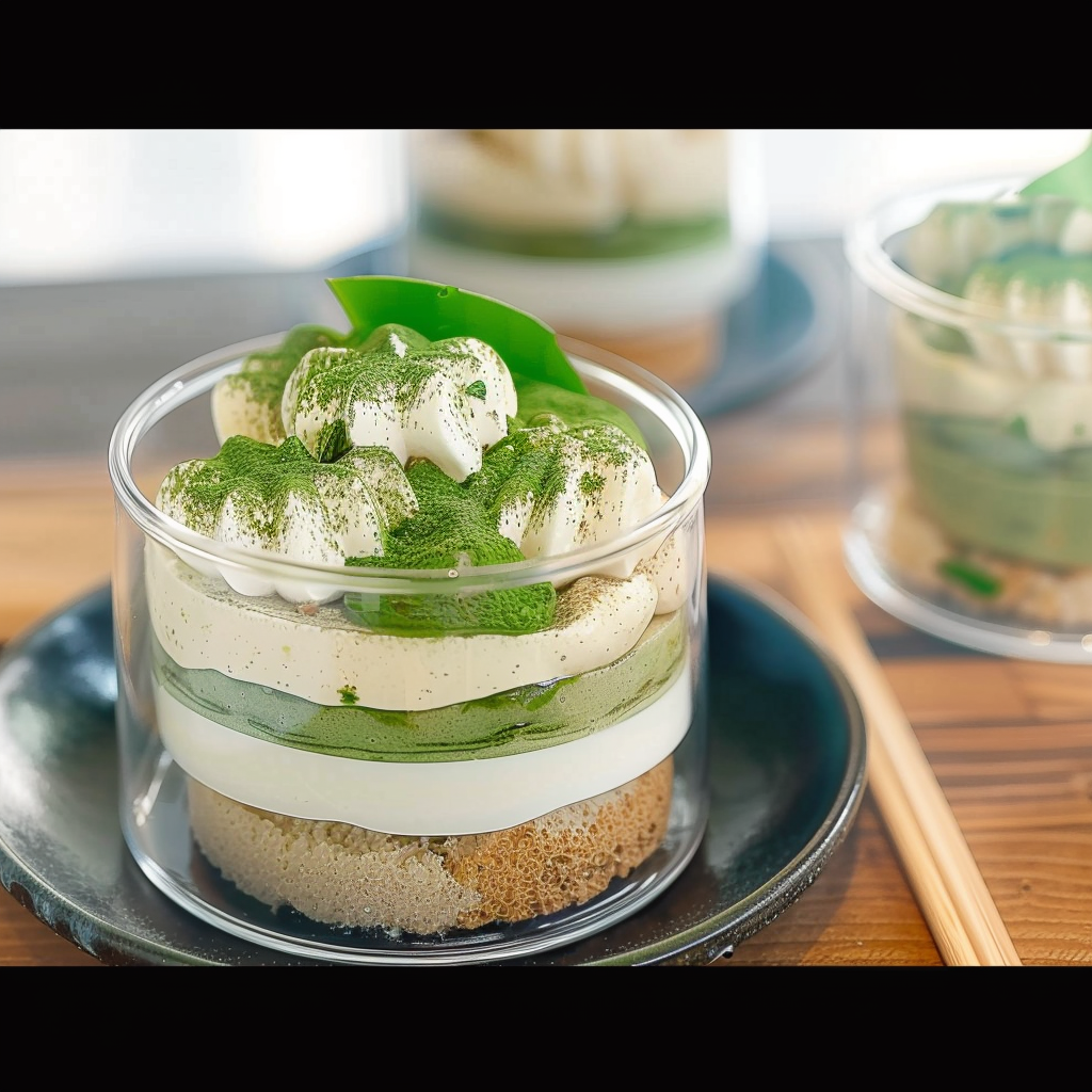 Recipe preparation for Matcha Tiramisu Bowls