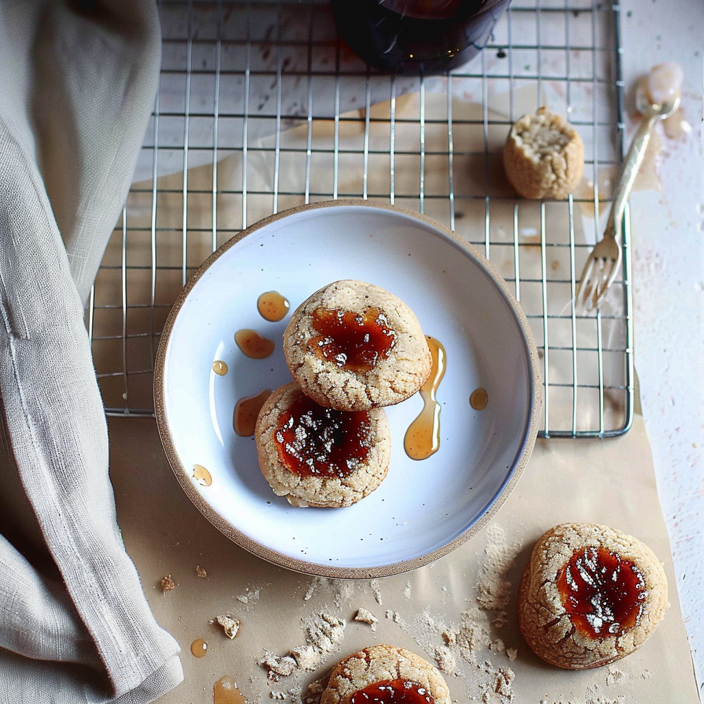 Recipe preparation for Star Anise & Fig Jam Thumbprint Cookies