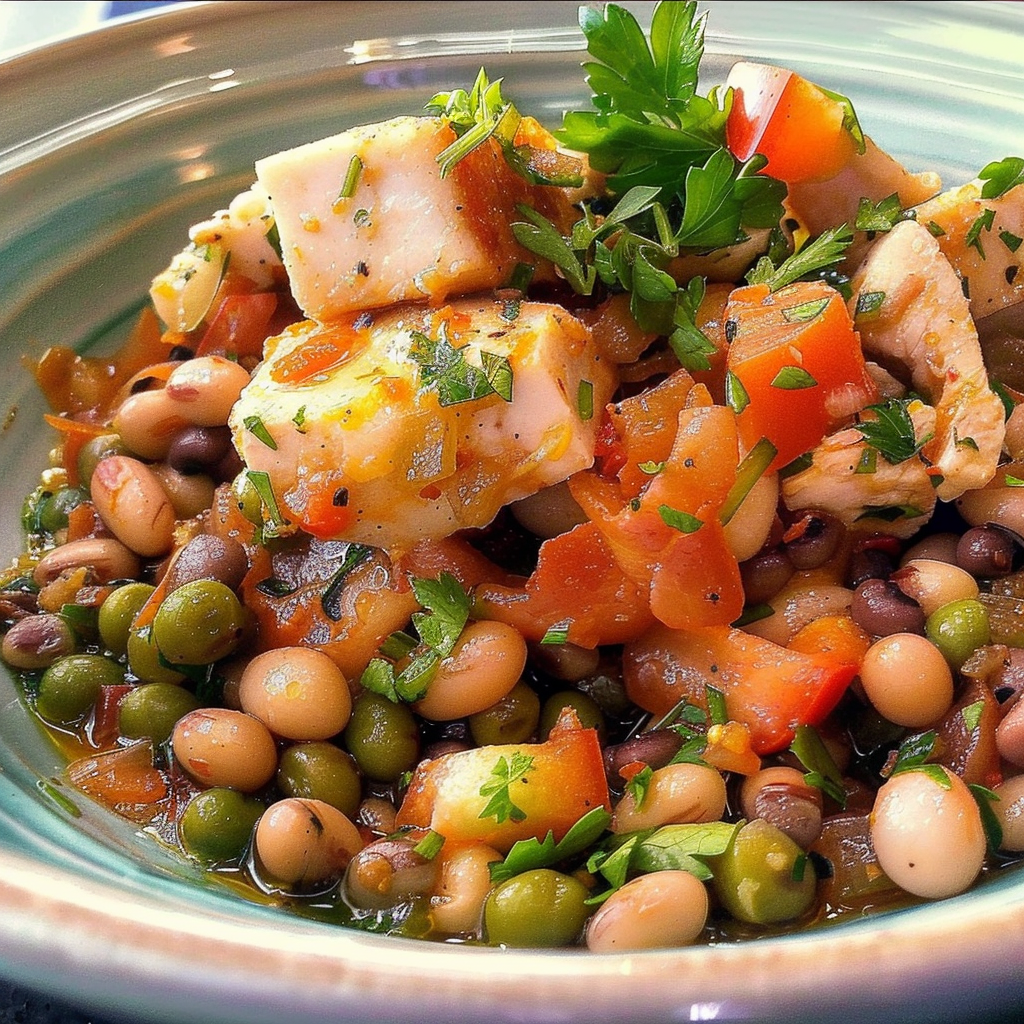 Recipe preparation for Black-Eyed Pea & Bacon Salad Cups