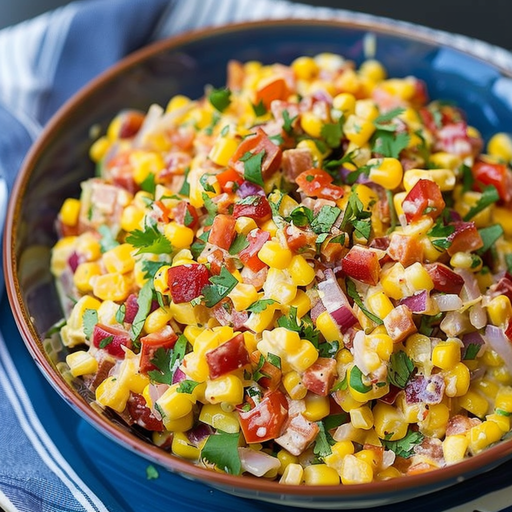 Recipe preparation for Confetti Corn Salad with Lime Vinaigrette