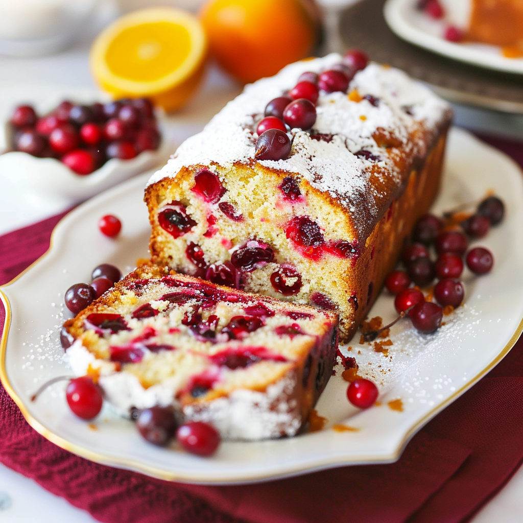 Recipe preparation for Snowy Cranberry Orange Loaf