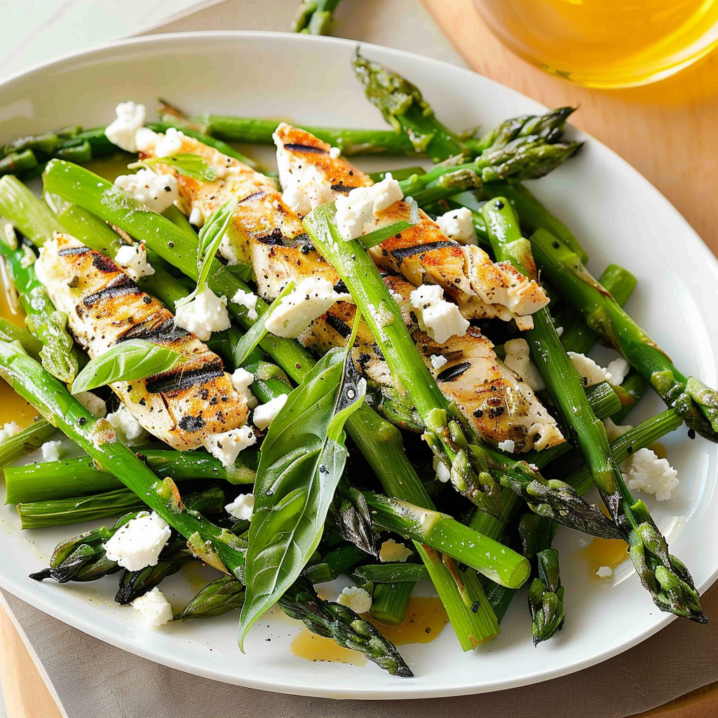 Recipe preparation for Char-Grilled Asparagus and Broccolini with Lemon and Feta