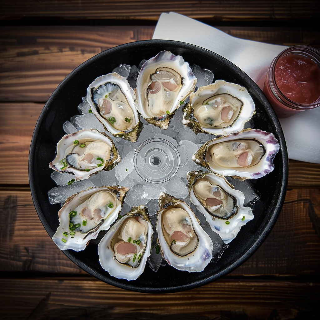 Recipe preparation for Bluff Oysters with Classic Mignonette