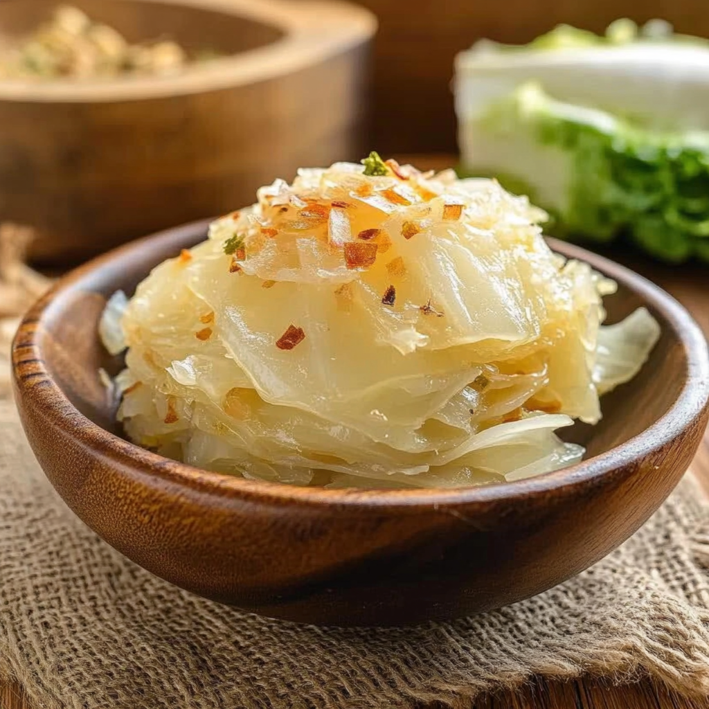 Recipe preparation for Garlic-Fermented Cabbage