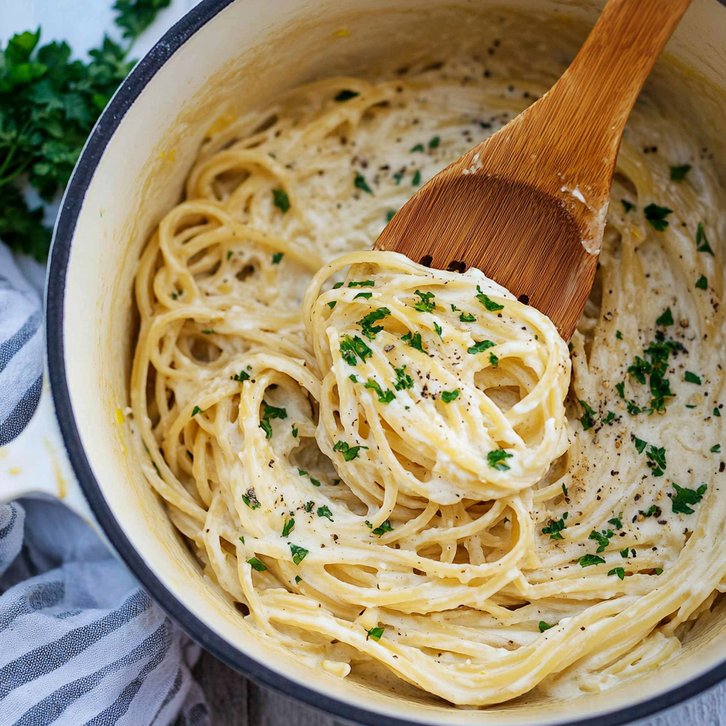 Recipe preparation for One-Pot Garlic-Butter Pasta