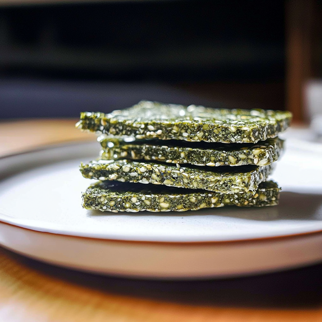 Recipe preparation for Spirulina-Sesame Crackers