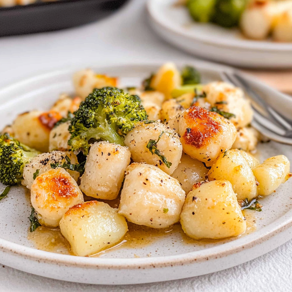 Recipe preparation for Sheet-Pan Gnocchi & Cauliflower