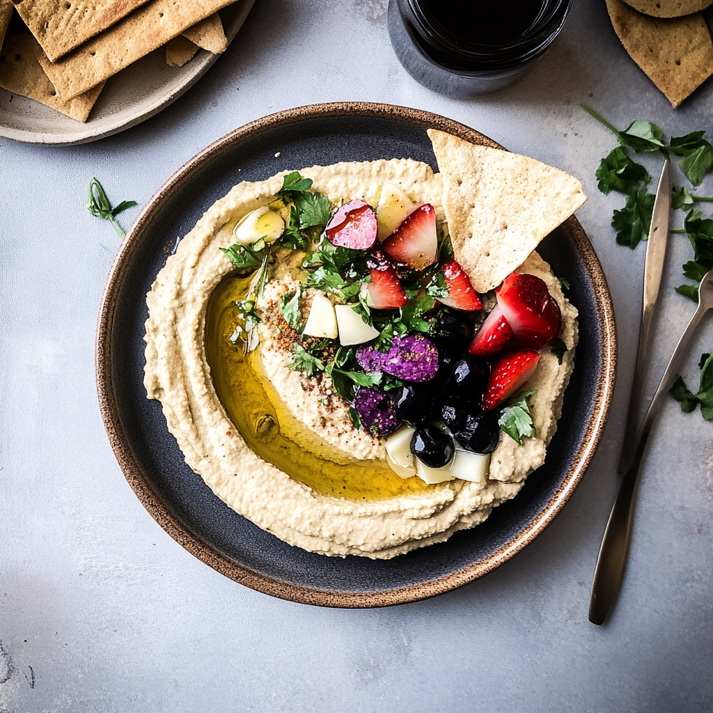 Recipe preparation for White Chocolate Hummus