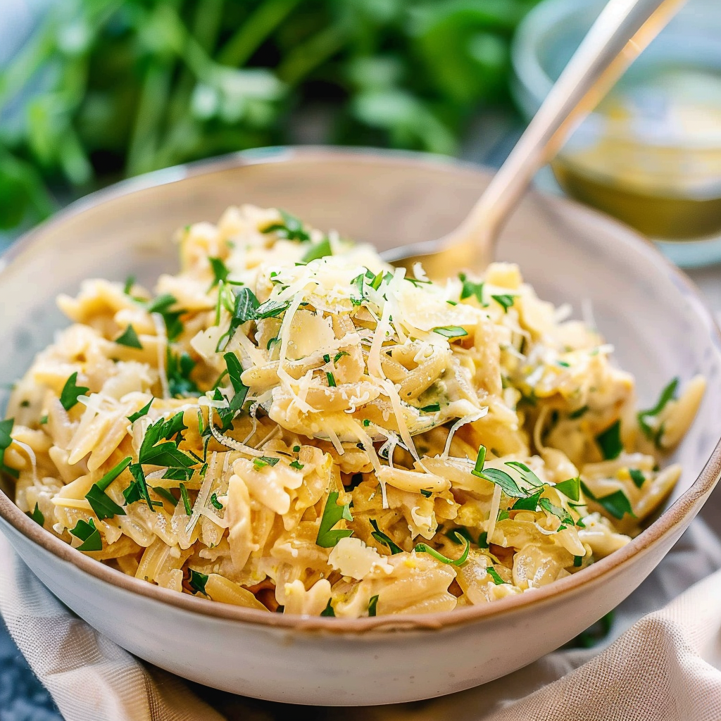 Recipe preparation for Winter Veggie Parmesan Orzo
