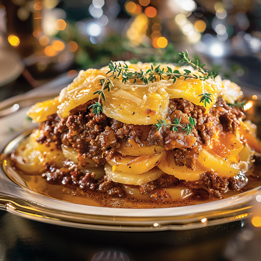 Recipe preparation for Classic Homestyle Beef & Cheddar Potato Bake