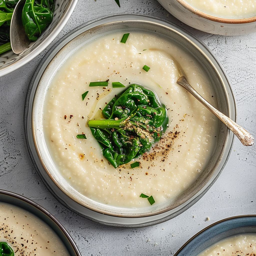 Recipe preparation for Creamy Roasted Turnip & Potato Soup