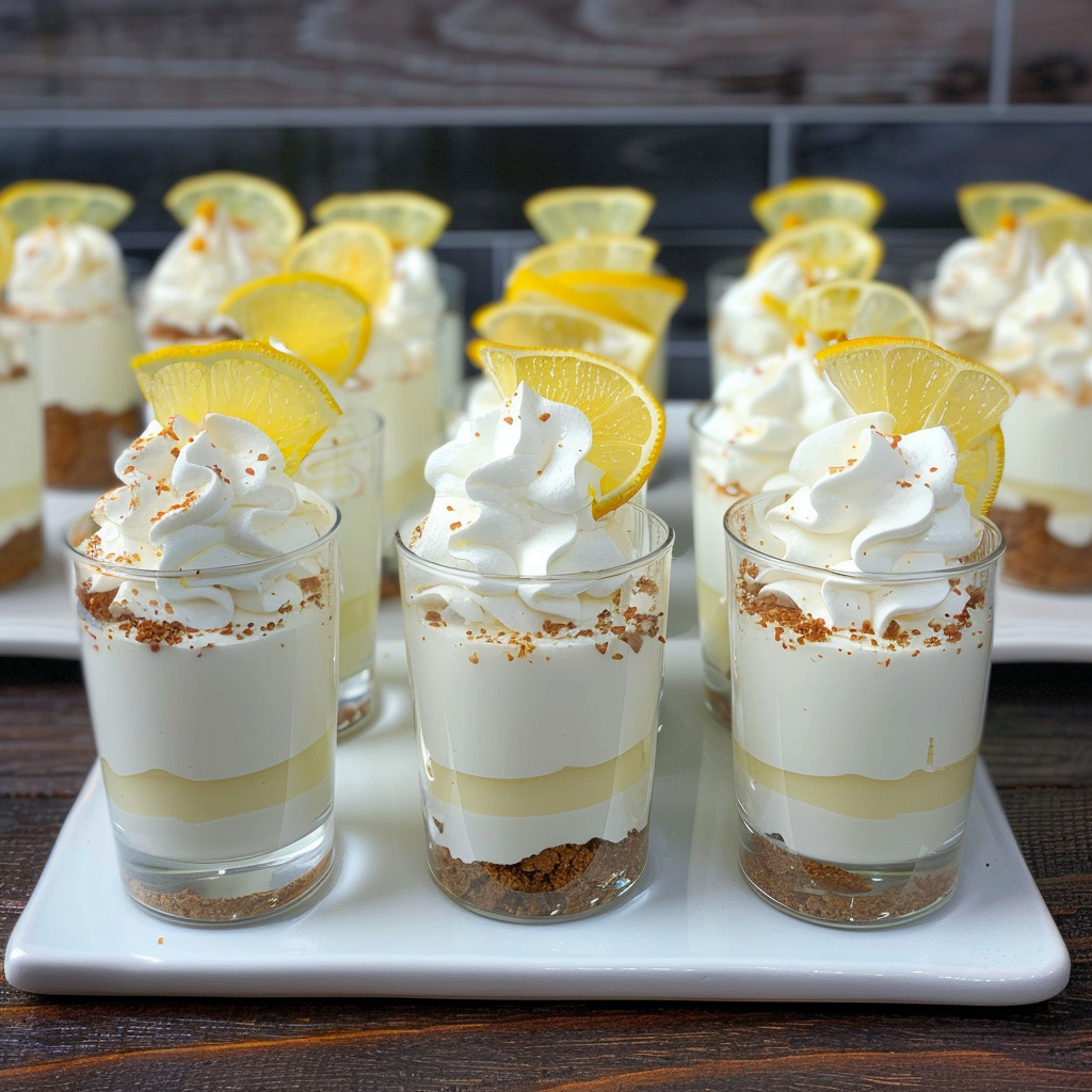 Recipe preparation for Sparkling Citrus Cheesecake Shooters