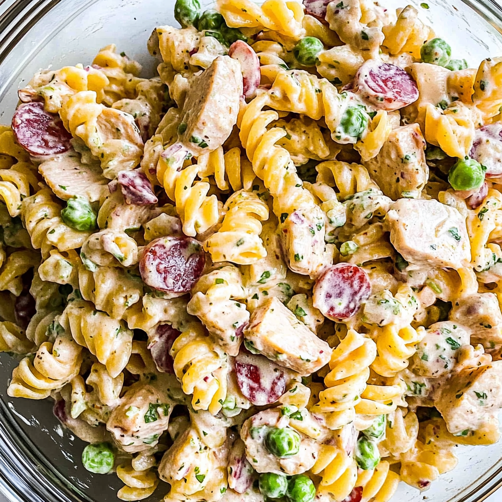 Recipe preparation for Turkey Club Pasta Salad