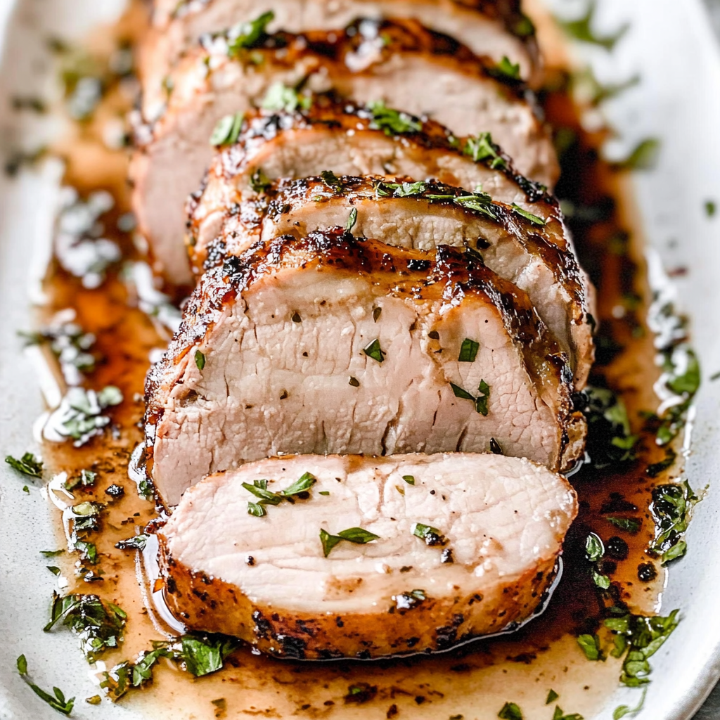 Recipe preparation for Balsamic Herb Crockpot Pork Tenderloin