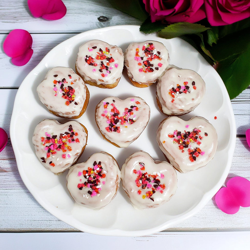 Recipe preparation for Rose Sugar Donut Hearts