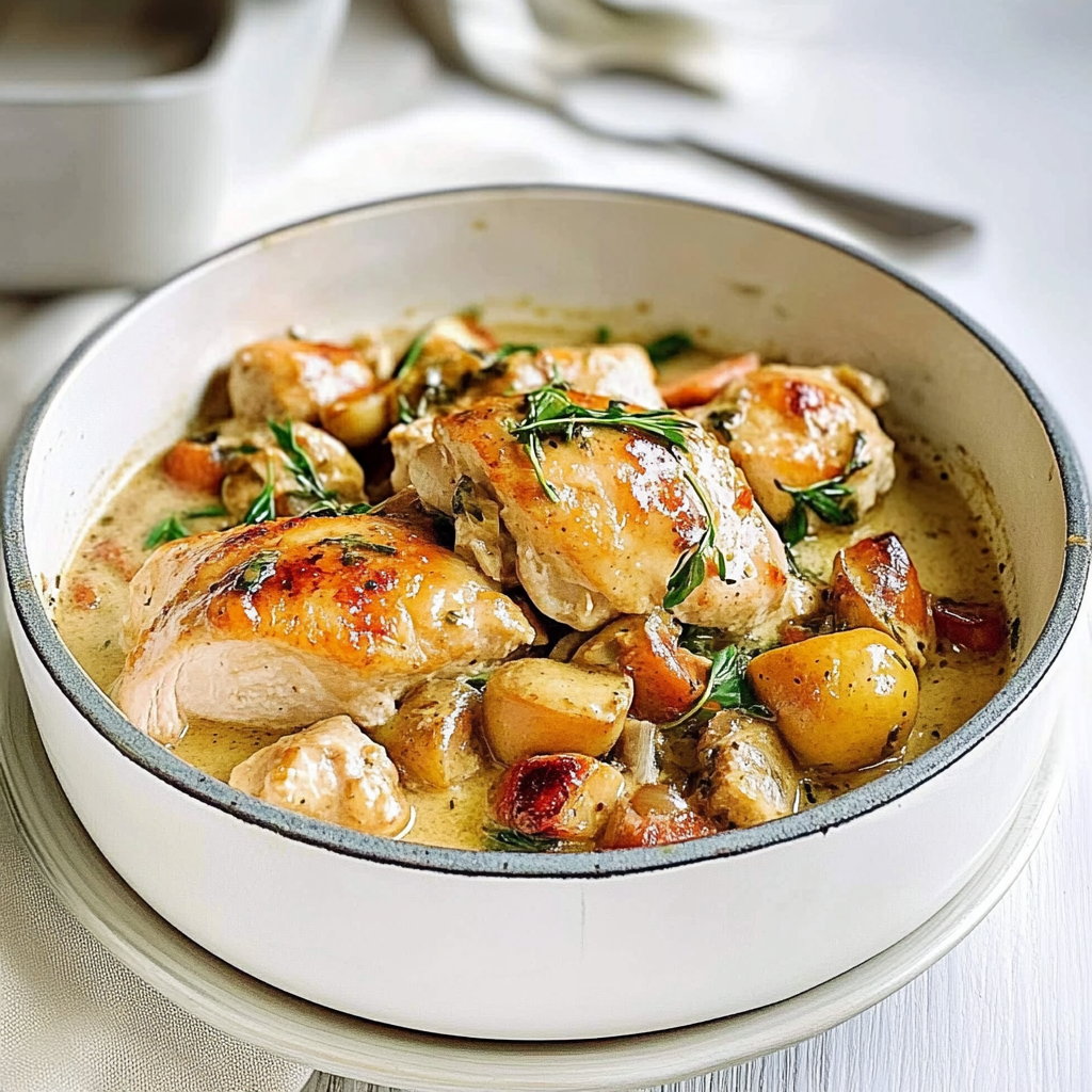 Recipe preparation for Creamy Tarragon Chicken
