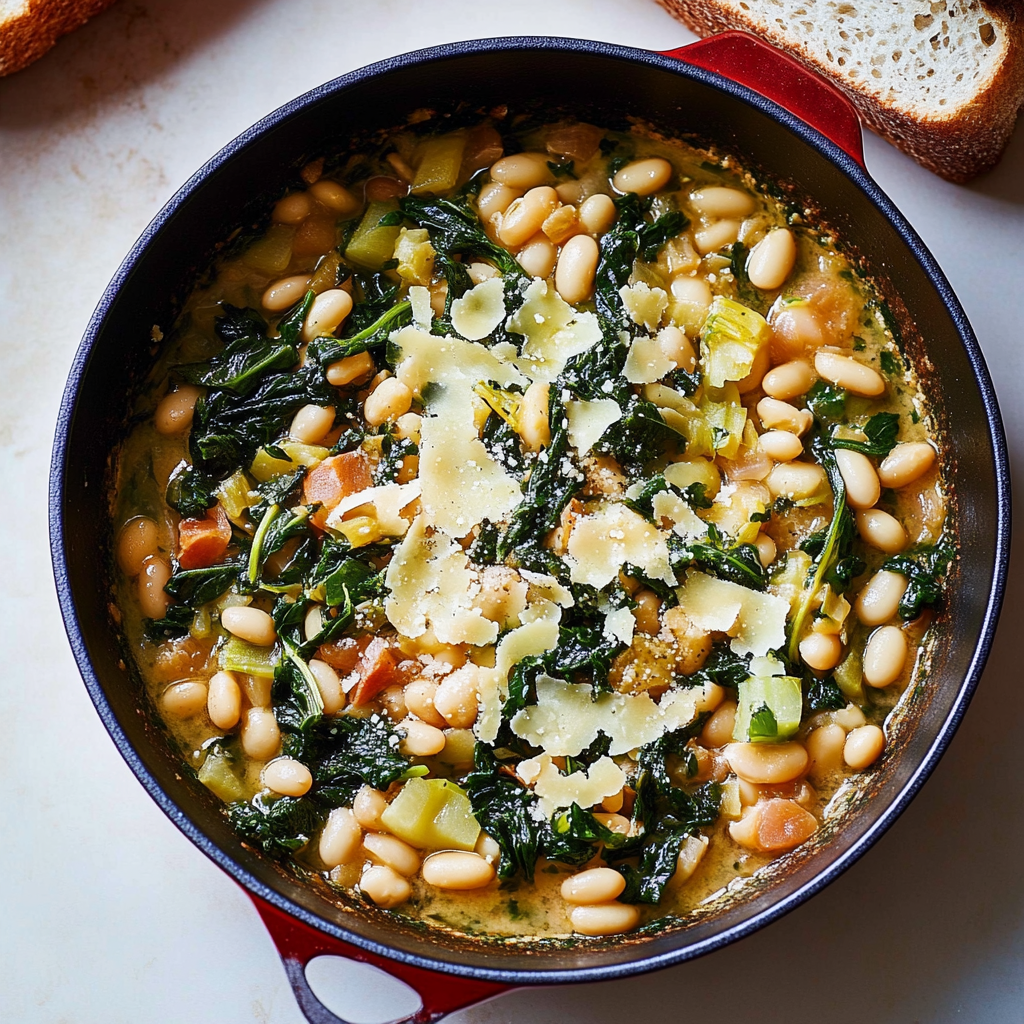 Recipe preparation for Creamy Cannellini Beans with Sage