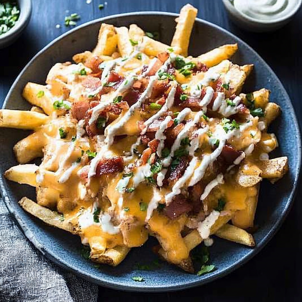 Recipe preparation for Chicken Bacon Ranch Fries