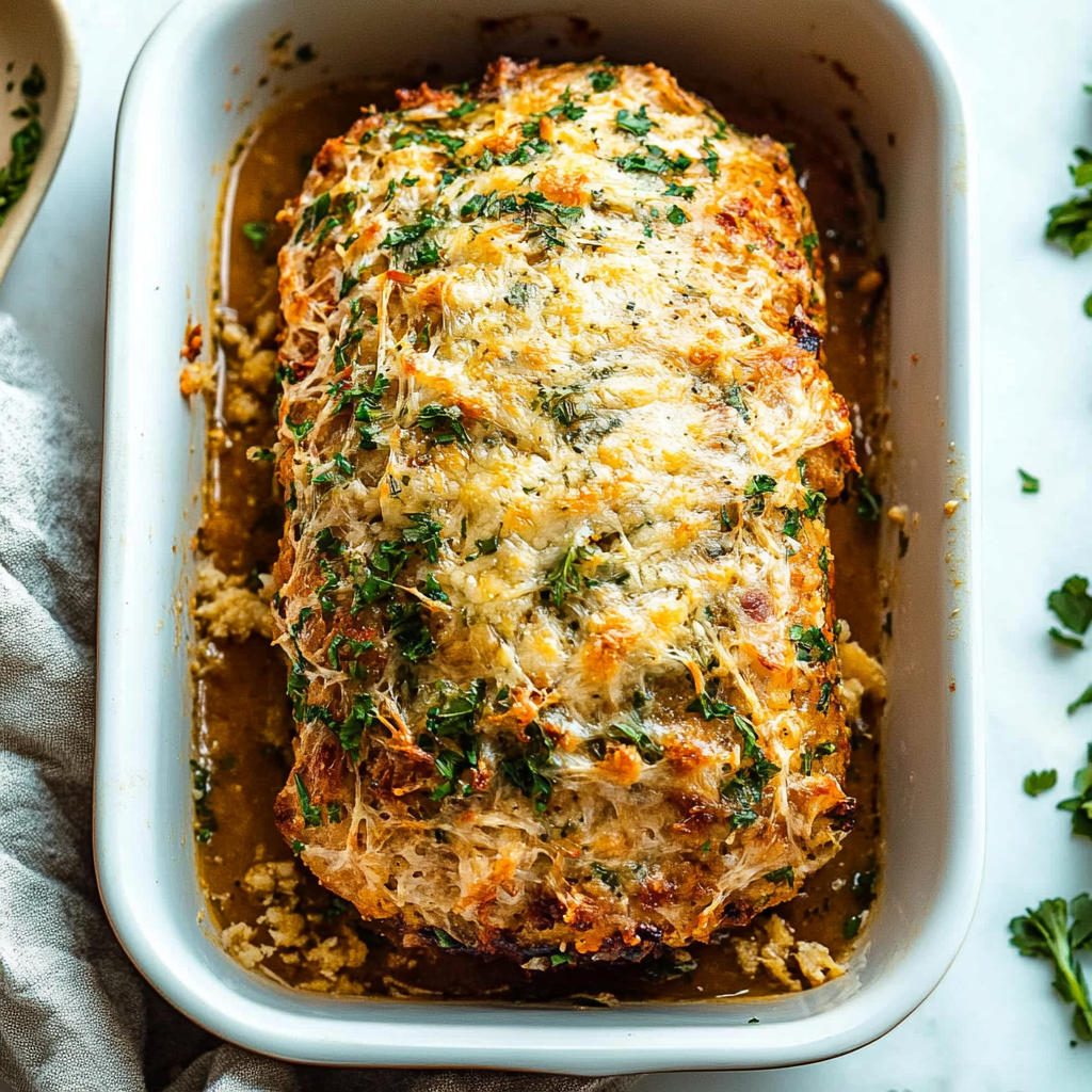 Recipe preparation for Parmesan Chicken Meatloaf