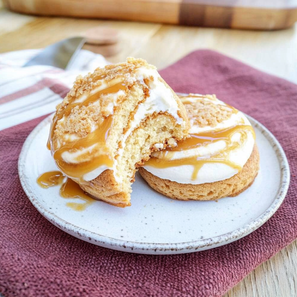 Recipe preparation for Caramel Cheesecake Cookies