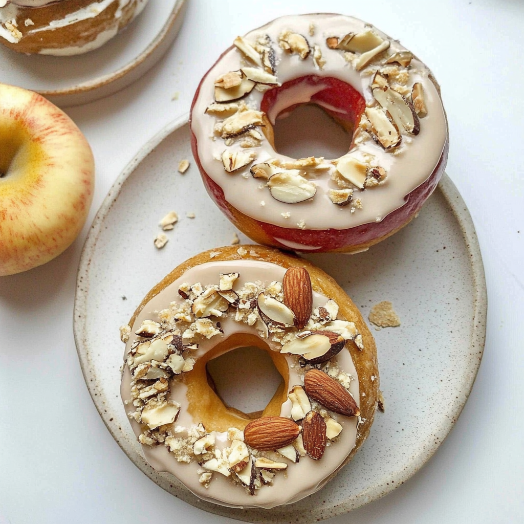Recipe preparation for Donut Apples with Peanut Butter