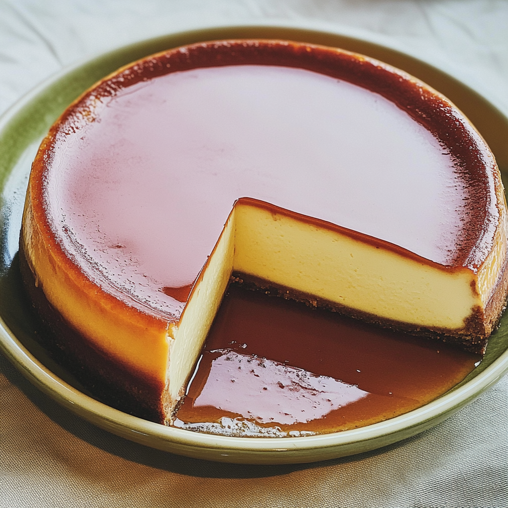 Recipe preparation for Flan de Queso