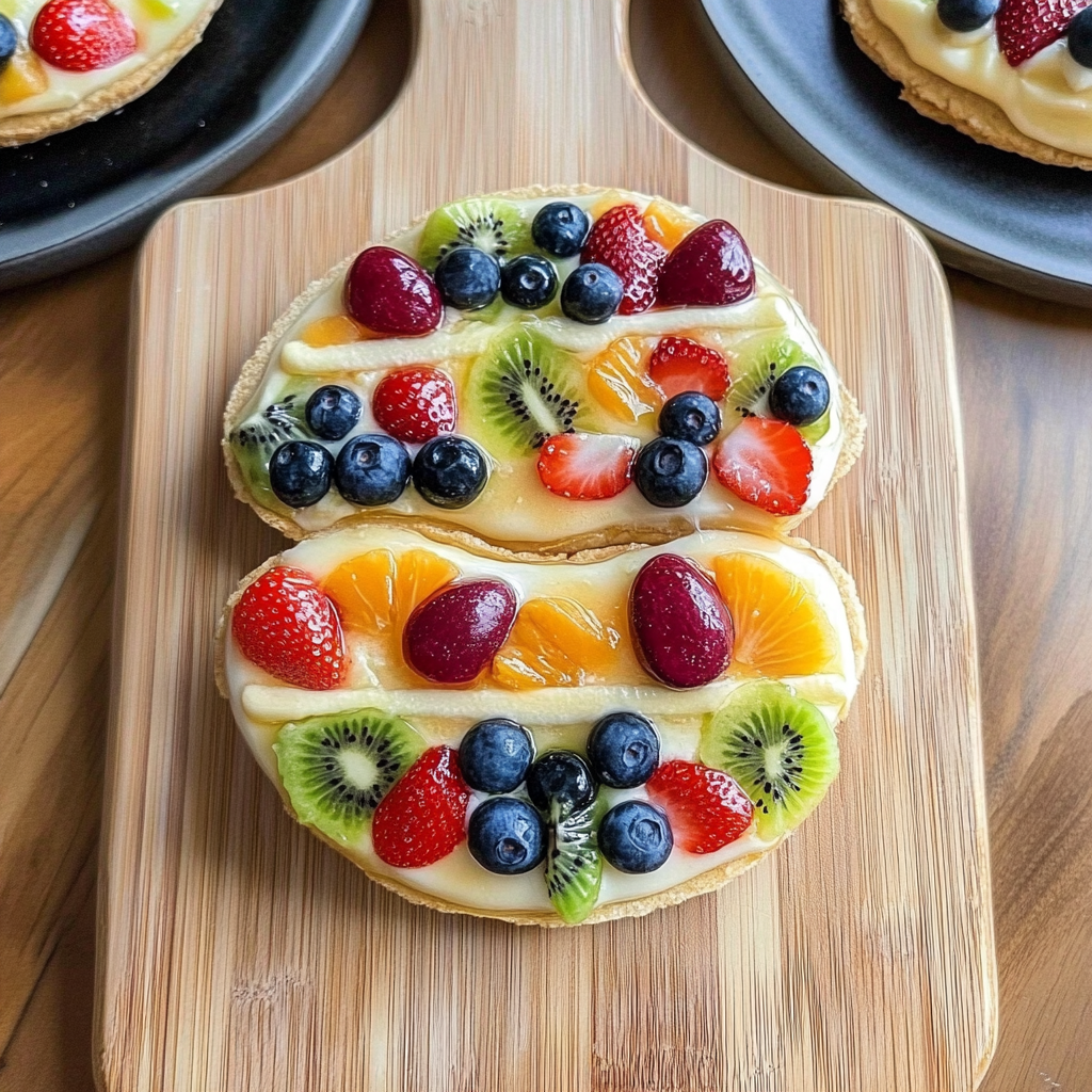 Recipe preparation for Easter Egg Fruit Pizza