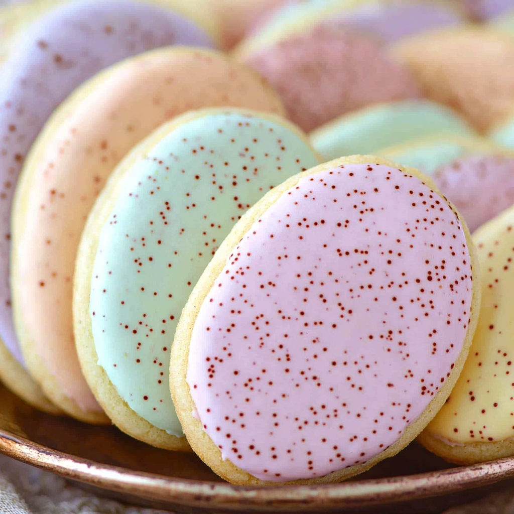 Recipe preparation for Pastel Speckled Vanilla Egg Cookies
