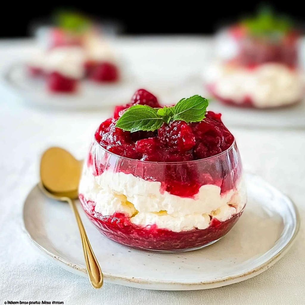 Recipe preparation for Berry Rhubarb Fool